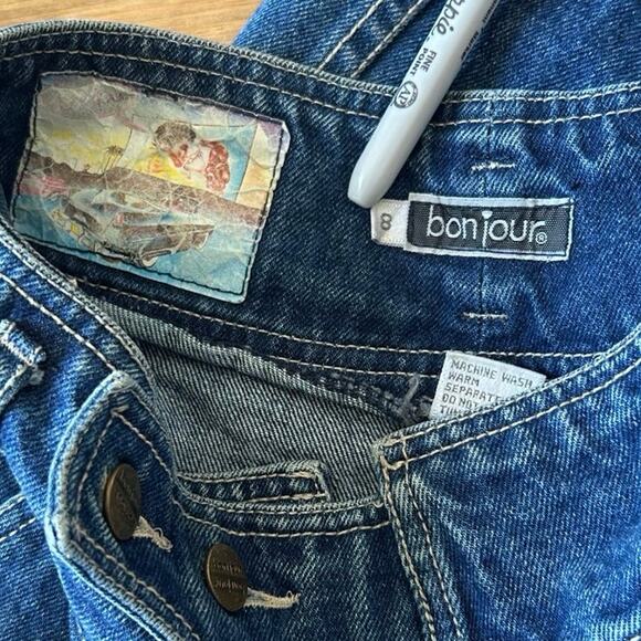 Vintage 80s BonJour High Waisted Tapered Mom Jeans Asymmetrical Waist size 8 - Picture 10 of 10